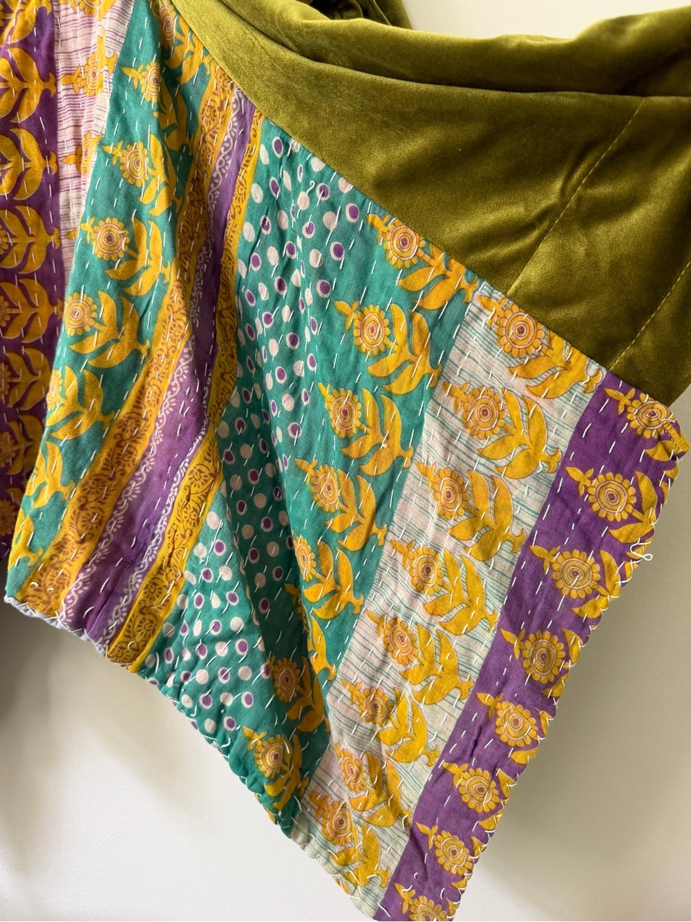 The Morgan Factory Repurposed Upcycled Poncho Kimono One Size Boho Colorful - Picture 5 of 9